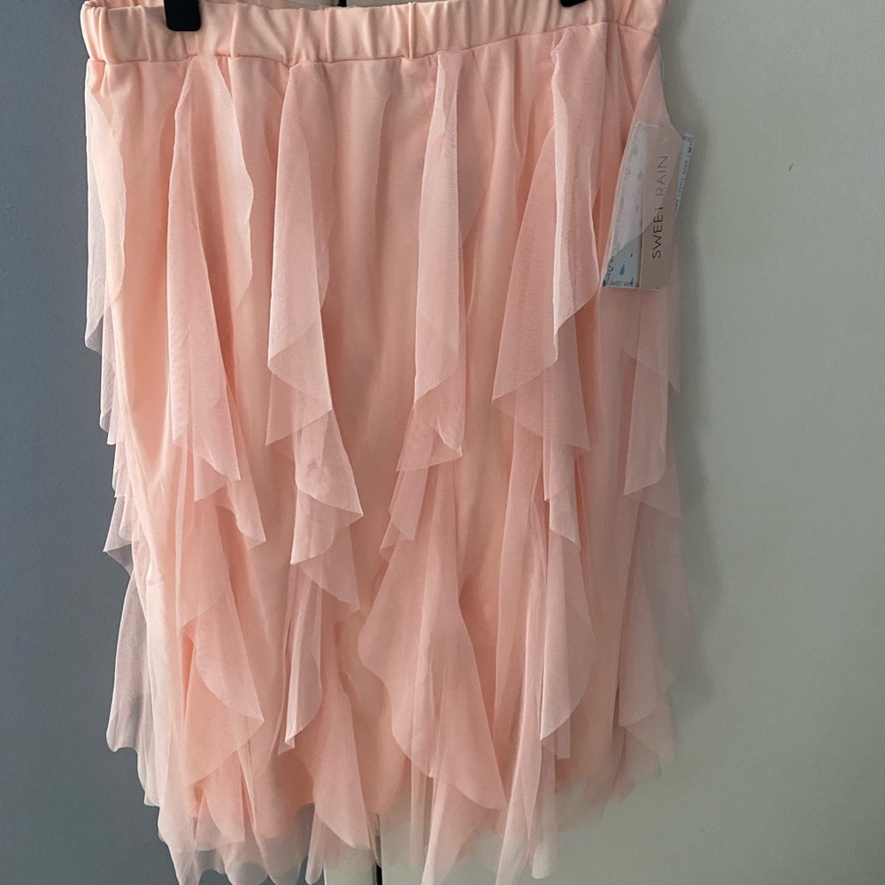 Sweet Rain Asymmetrical Peach Skirt